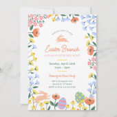 Invitation Brunch de Pâques Floral du printemps moderne (Devant)