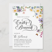 Invitation Brunch de Pâques Floral Fleur sauvage (Devant)
