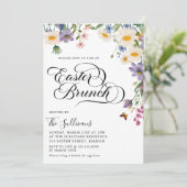 Invitation Brunch de Pâques Floral Fleur sauvage (Debout devant)