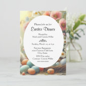 Invitation Brunch de Pâques Floral Pastel  (Debout devant)