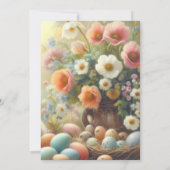 Invitation Brunch de Pâques Floral Pastel  (Dos)