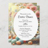 Invitation Brunch de Pâques Floral Pastel  (Devant / Derrière)