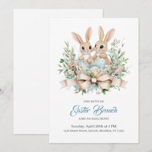 Invitation Brunch de Pâques Floral Personnalisé À Invitat