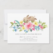 Invitation Brunch de Pâques Fruits de lapin joyeux (Devant)