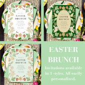 Invitation Brunch de Pâques Fruits Floraux