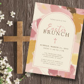 Invitation Brunch de Pâques moderne rose floral