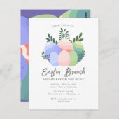 Invitation Brunch de Pâques Oeuf de Pâques (Devant / Derrière)