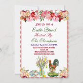 Invitation Brunch de Pâques Oeufs décoratifs Hen Floral Tree (Devant)