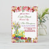 Invitation Brunch de Pâques Oeufs décoratifs pendants Arbre F (Debout devant)