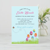 Invitation Brunch de Pâques Oeufs floraux Moderne Personnalis (Debout devant)