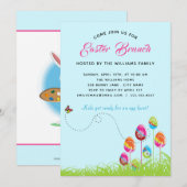 Invitation Brunch de Pâques Oeufs floraux Moderne Personnalis (Devant / Derrière)