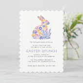 Invitation Brunch de Pâques Pastel moderne Aquarelle Bunny (Debout devant)