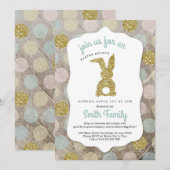 Invitation Brunch de Pâques personnalisé / Chasse aux Oeufs d (Devant / Derrière)