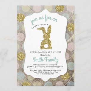 Invitation Brunch de Pâques personnalisé / Chasse aux Oeufs d
