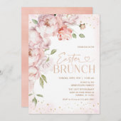 Invitation Brunch de Pâques rose pâle (Devant / Derrière)