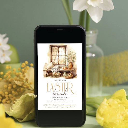 Invitation Brunch de Pâques rustique