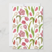 Invitation Brunch de Pâques Tulipes blanches roses Fleurs de  (Dos)
