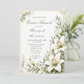 Invitation Brunch de Pâques White Lily (Debout devant)