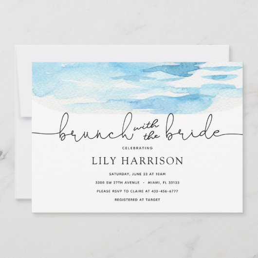 Invitation Brunch de plage avec l'invitation de la douche de  (Devant)