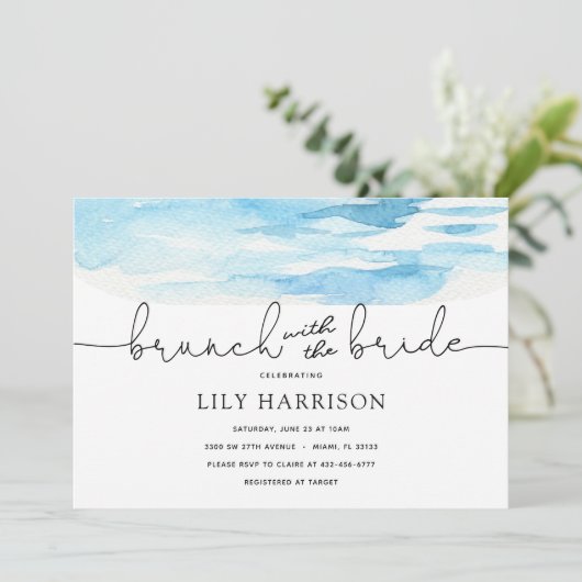 Invitation Brunch de plage avec l'invitation de la douche de  (Debout devant)