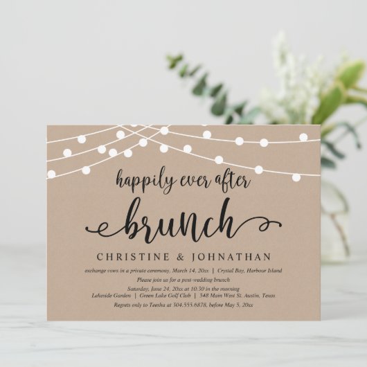Invitation Brunch de Pour Toujours, Mariage Intime (Debout devant)