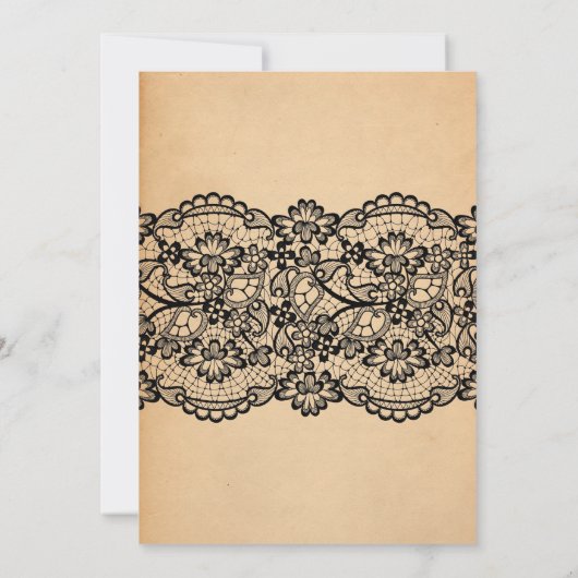 Invitation Brunch de sorcière en dentelle noire (Dos)