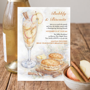 Invitation Brunch de Thanksgiving pétillant et biscuits