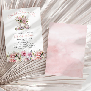 Invitation Brunch de thé pour la Baby Shower de roses roses b