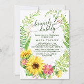 Invitation Brunch de tourbe de tournesol d'été et mousseux (Devant)