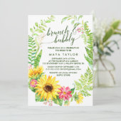 Invitation Brunch de tourbe de tournesol d'été et mousseux (Debout devant)