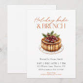 Invitation Brunch de vacances à l'aquarelle et cuisson (Devant / Derrière)