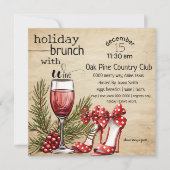 Invitation Brunch de Vacances avec Fête du Vin (Devant)