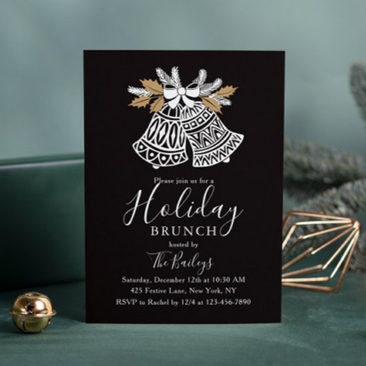 Invitation Brunch de vacances | Christmas Brunch Chic Bells
