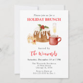 Invitation Brunch de vacances de Noël Pudding et Cookies (Devant)