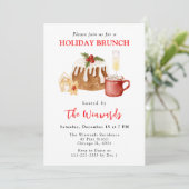 Invitation Brunch de vacances de Noël Pudding et Cookies (Debout devant)