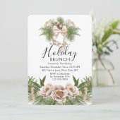 Invitation Brunch de vacances | Noël Brunch Chic Floral (Debout devant)