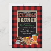 Invitation Brunch de vacances Rustic Red Buffalo noir Plaid (Devant)