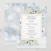 Invitation Brunch de verdure hivernale et Bubbly pour l'enter (Devant / Derrière)