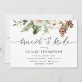 Invitation Brunch d'hiver avec la douche de mariée À feuillag (Devant)