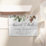 Invitation Brunch d'hiver avec la douche de mariée À feuillag<br><div class="desc">Ce Brunch avec l'invitation de la mariée douche nuptiale est parfait pour célébrer la mariée à être ou une mariée qui a déjà fui. Customisez avec vos informations pour que la mariée soit mariée.</div>