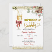 Invitation Brunch d'hiver et Fête des mariées champagne Bubbl (Devant)
