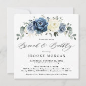 Invitation Brunch d'ivoire de champagne de la marine bleue Du (Devant)