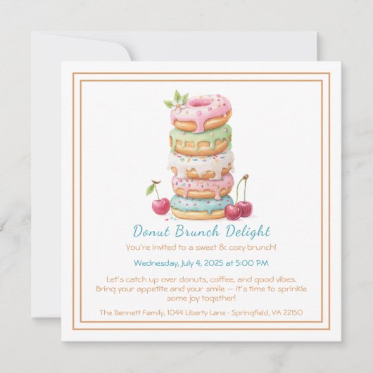 Invitation Brunch Donut Collecte de pâtisseries co (Devant)