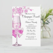 Invitation Brunch du Champagne Rose Rose Maman 2 (Debout devant)