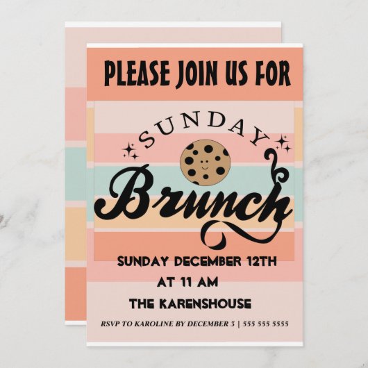 Invitation Brunch du dimanche   (Devant / Derrière)