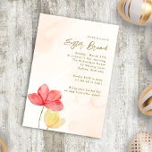 Invitation Brunch du dimanche de Pâques Élégant Floral Minima