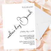 Invitation Brunch du jour de la fête des mères noir blanc élé