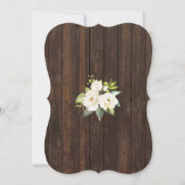 Invitation Brunch en bois floral blanc et Fête des mariées mo (Dos)