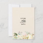 Invitation Brunch en ivoire rose floral et Fête des mariées m (Dos)