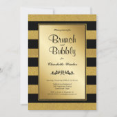 Invitation Brunch en or noir et mousseux (Devant)